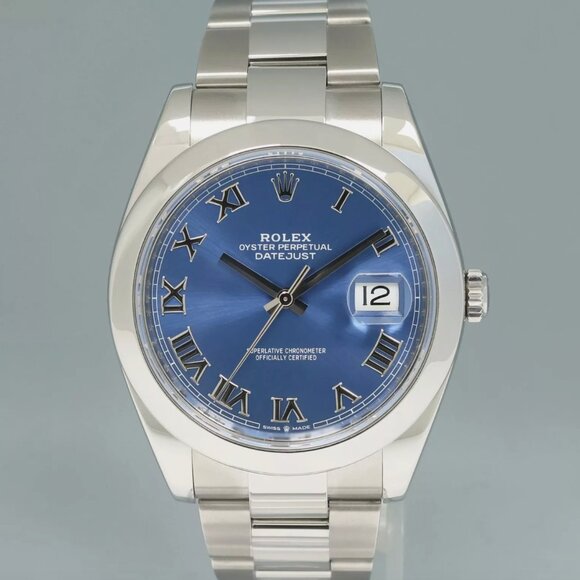 New 2023 Men's Blue Datejust 41mm Watch With Box - Picture 2 of 7